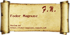 Fodor Magnusz névjegykártya